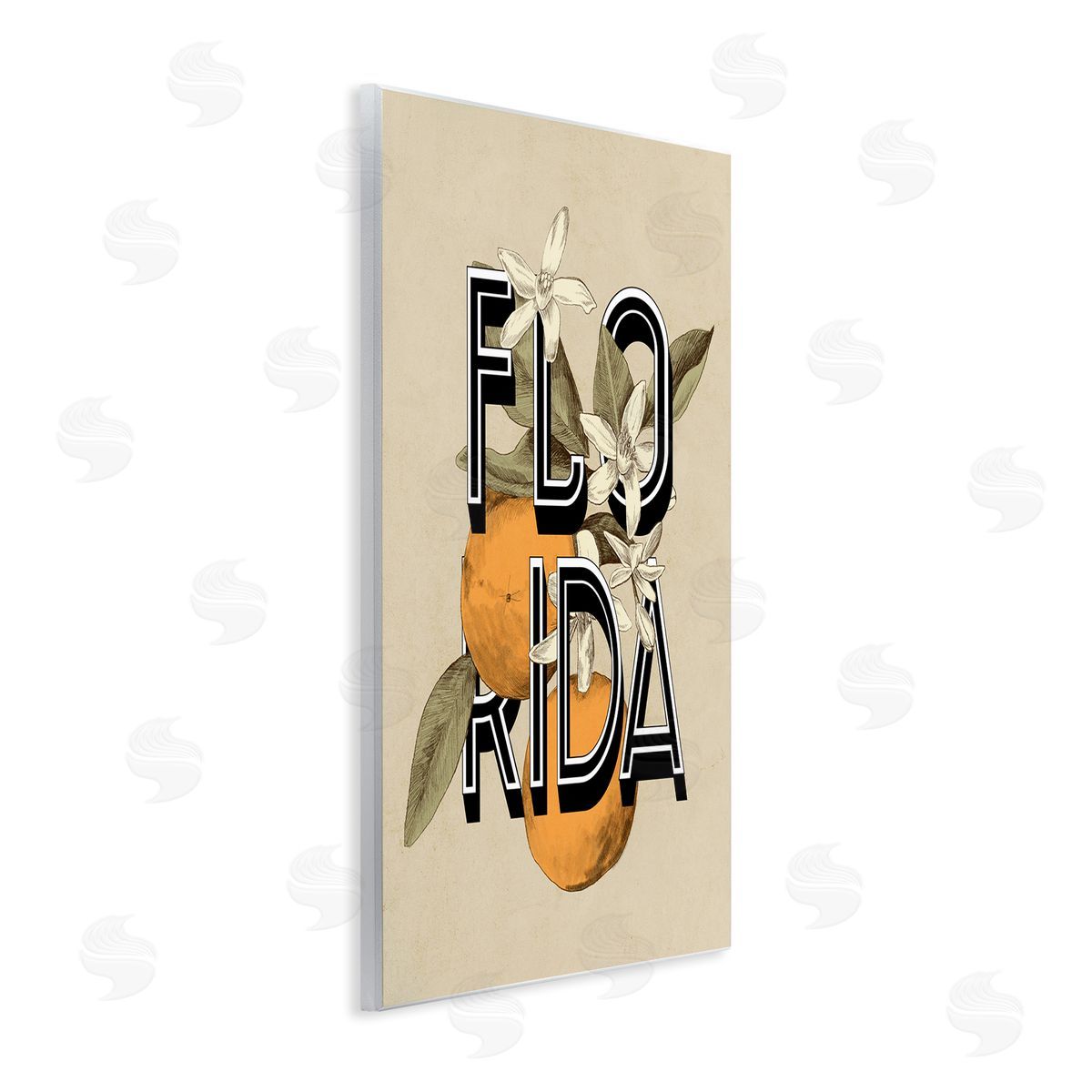 Stupell Studio Florida Orange Blossoms State Flower Typography  Wall Plaque Art Print