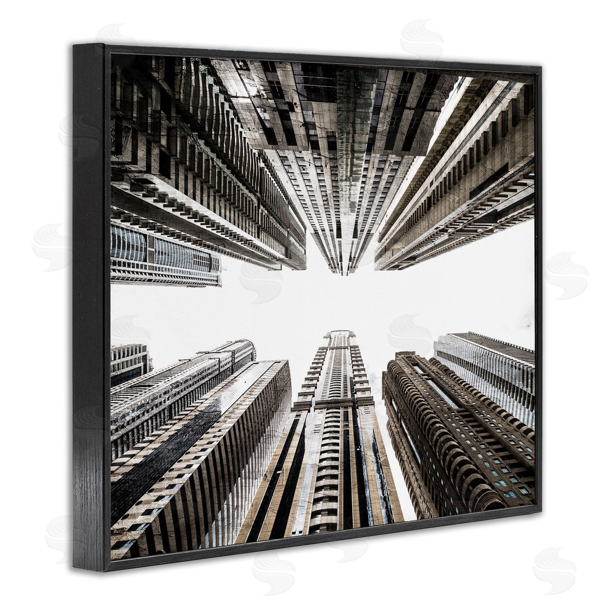 Kim Allen Looming City Buildings Looking Up Urban Architecture Black Framed Giclee Wall Art Print