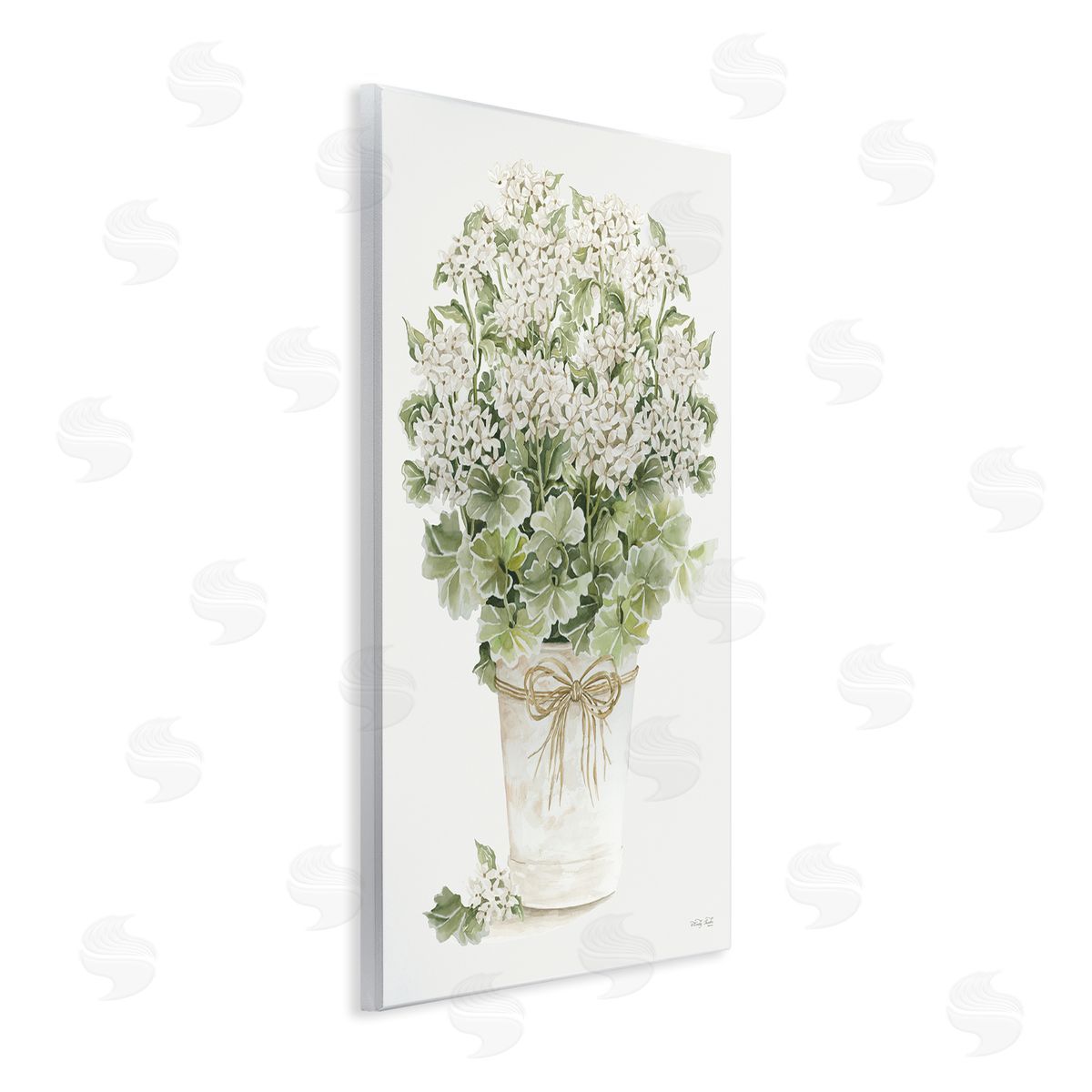 Cindy Jacobs Round Flower Bouquet Small White Dainty Petals Wall Plaque Art Print