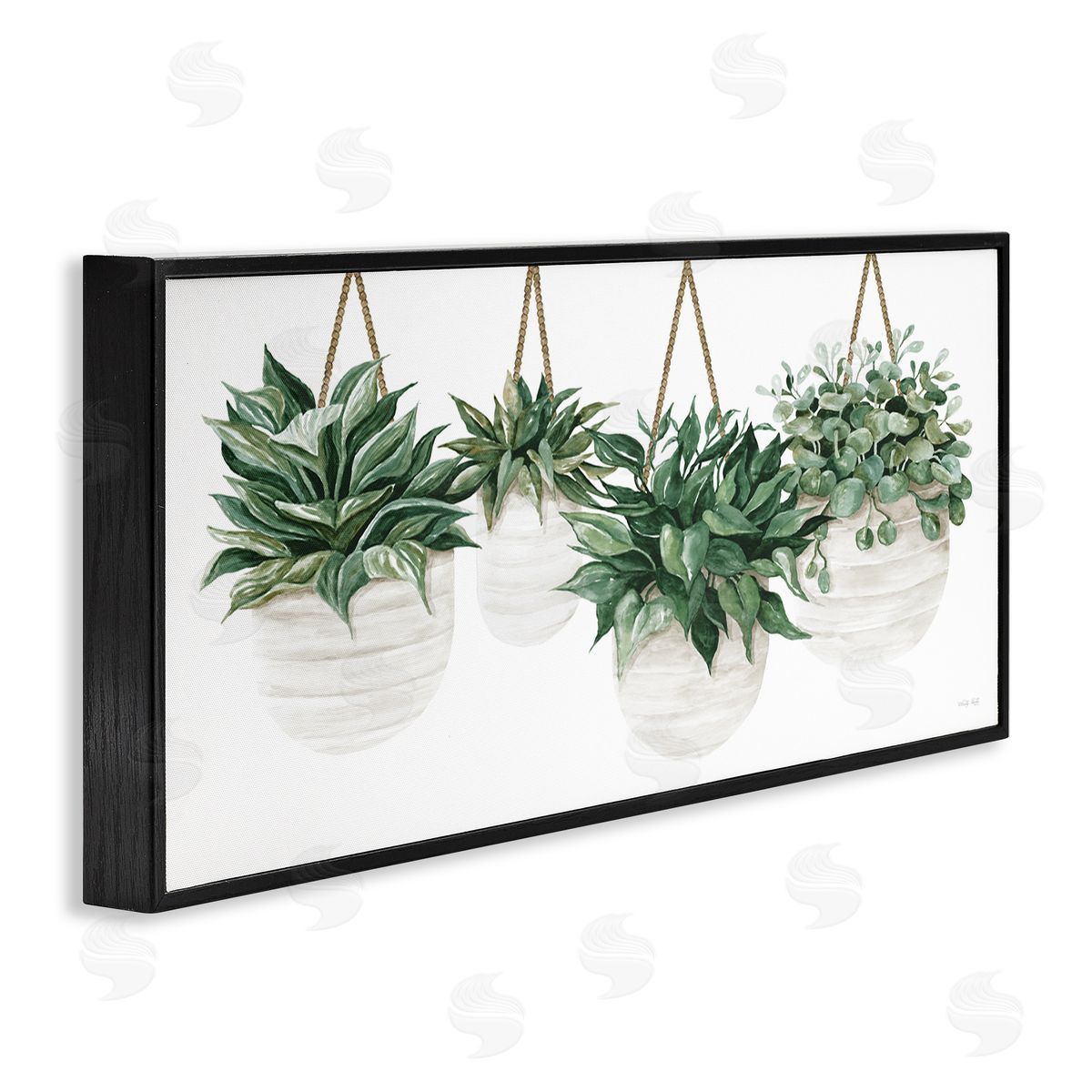 Hanging Planters House Plants Black Frame Print Wall Art, Home Decor by Cindy Jacobs