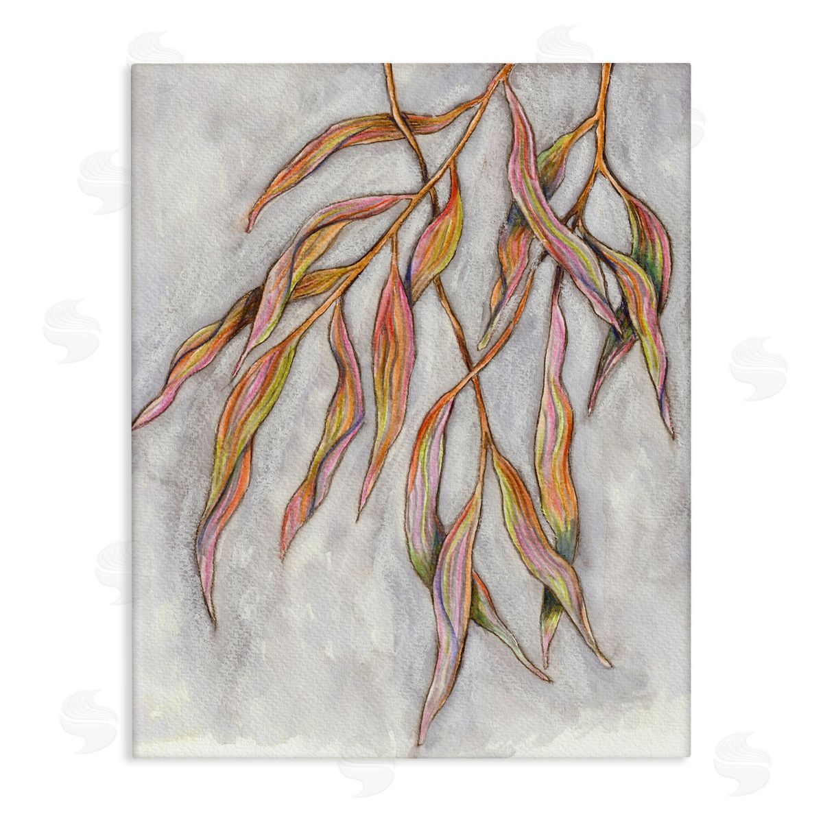 Elvira Errico Withering Leaves Botanicals Hanging Modern Watercolor Detail Stretched Canvas Wall Art Print