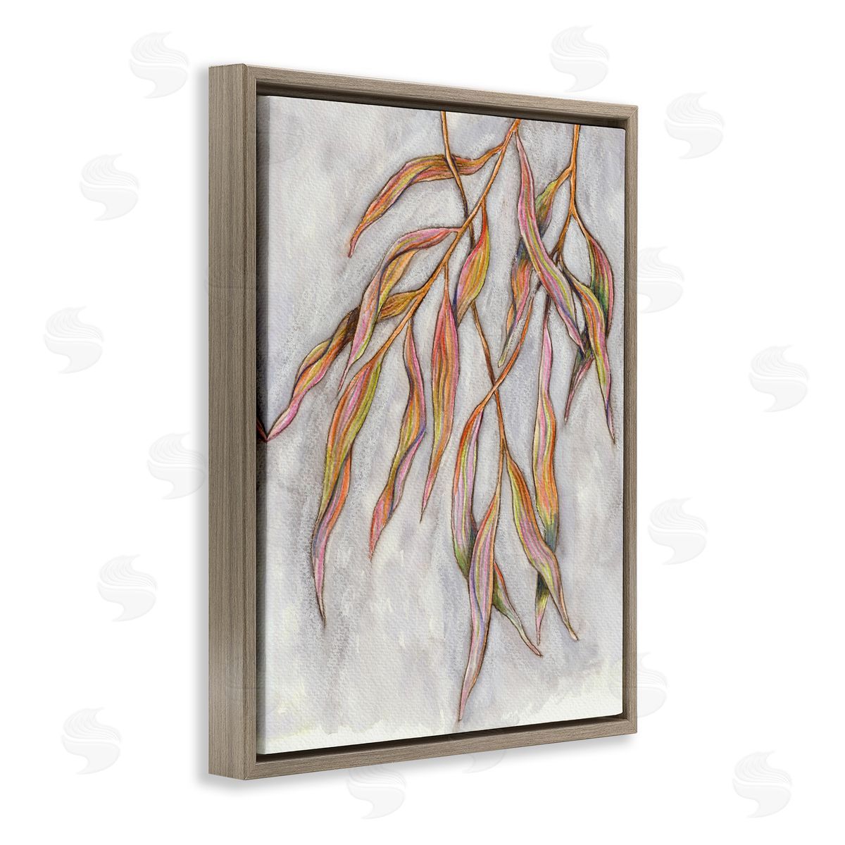 Elvira Errico Withering Leaves Botanicals Hanging Modern Watercolor Detail Brown Floating Frame Canvas Wall Art Print