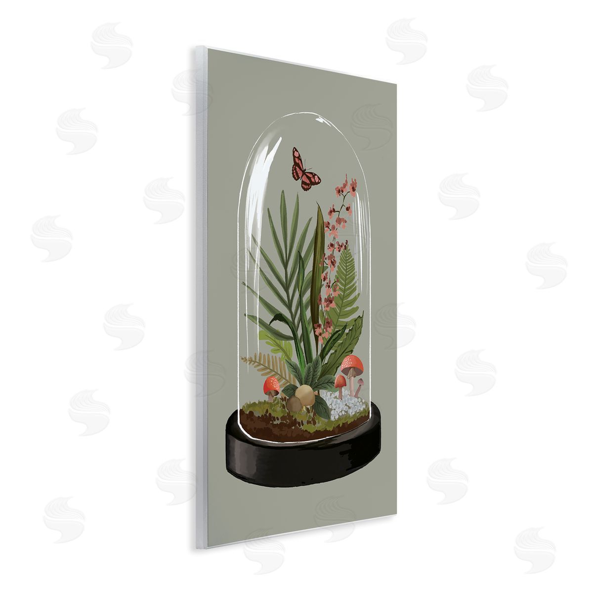 House of Rose Terrarium Dome Wildlife Nature Blooming Butterfly Botanicals Wall Plaque Art Print