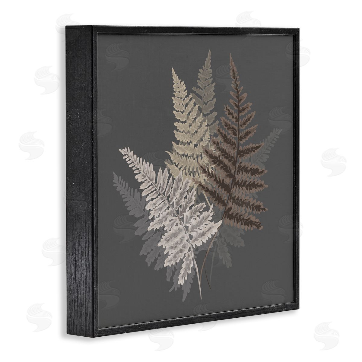 House of Rose Fern Sprigs Leaves Layered Nature Earthy Botanicals  Black Framed Glicee Wall Art Print