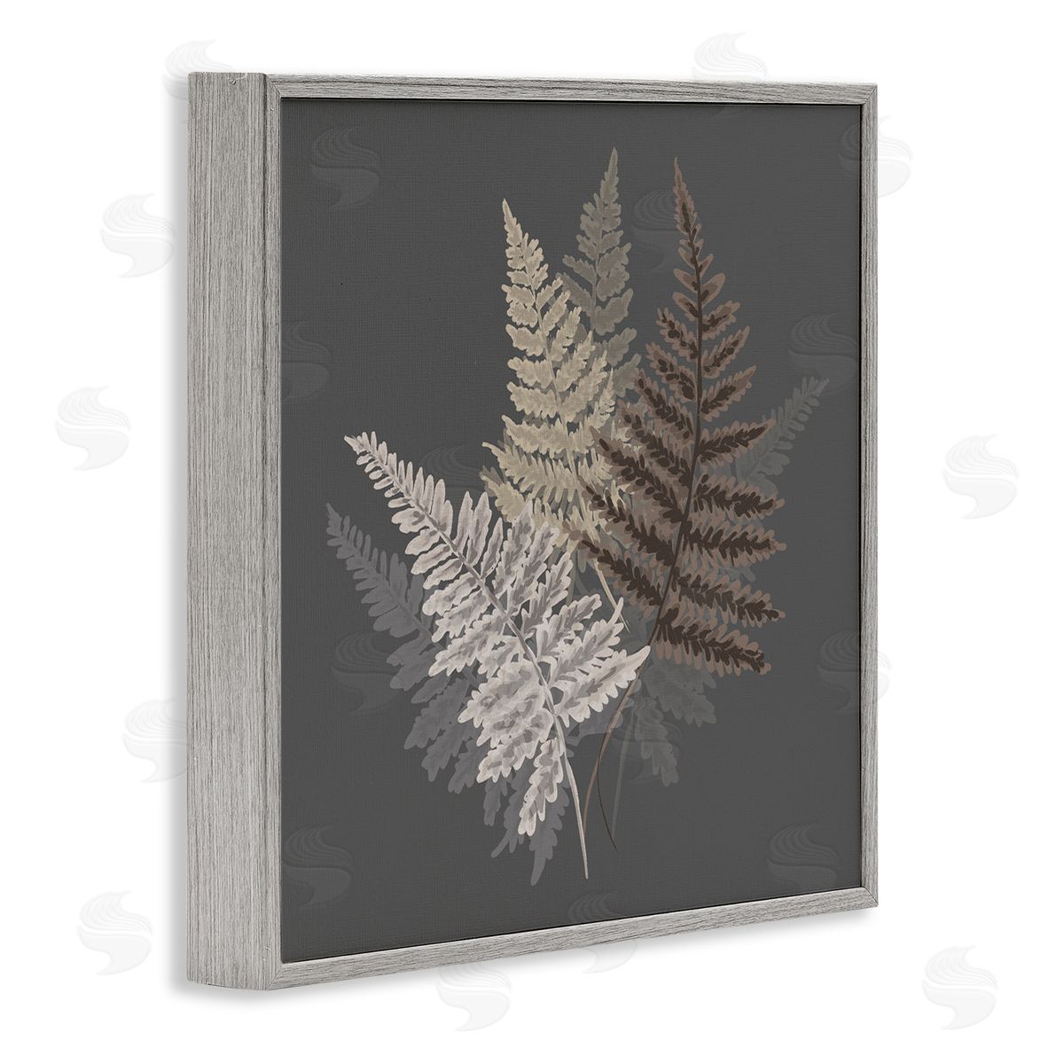 House of Rose Fern Sprigs Leaves Layered Nature Earthy Botanicals  Gray Framed Glicee Wall Art Print
