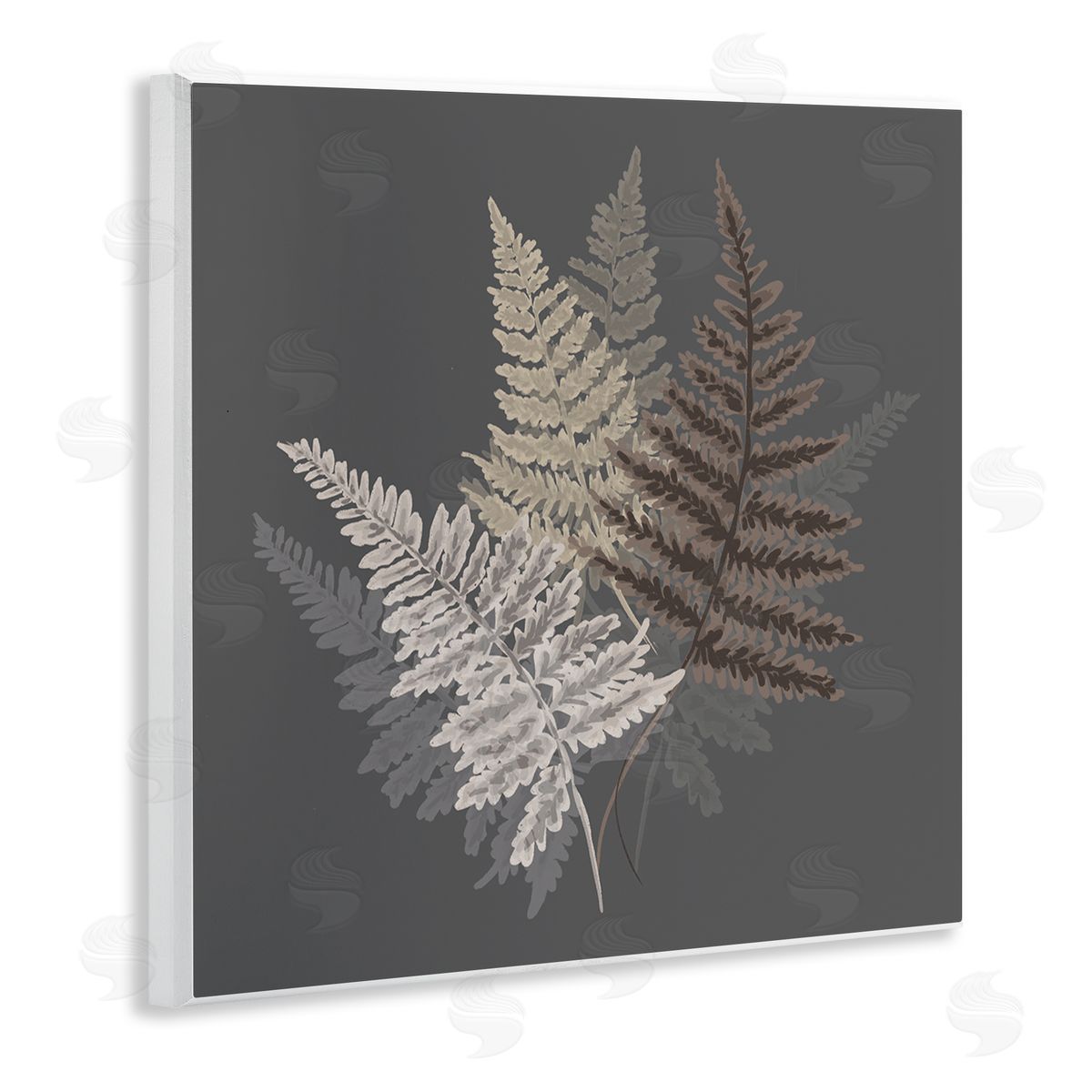 House of Rose Fern Sprigs Leaves Layered Nature Earthy Botanicals  Wooden Wall Plaque Art Print