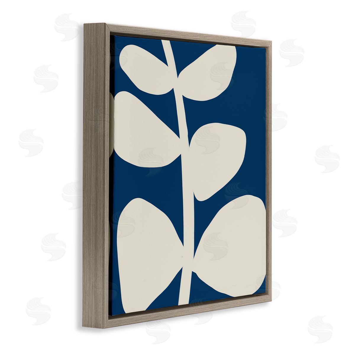 Deborah Velasquez Close Up Leaf Silhouette Bold Abstract Plant Botanicals Brown Floating Frame Canvas Wall Art Print