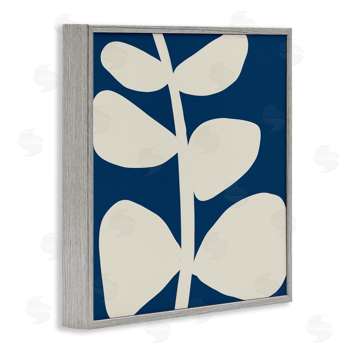 Deborah Velasquez Close Up Leaf Silhouette Bold Abstract Plant Botanicals Gray Framed Glicee Wall Art Print