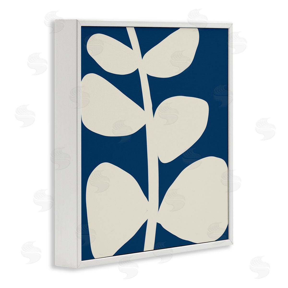 Deborah Velasquez Close Up Leaf Silhouette Bold Abstract Plant Botanicals White Framed Glicee Wall Art Print