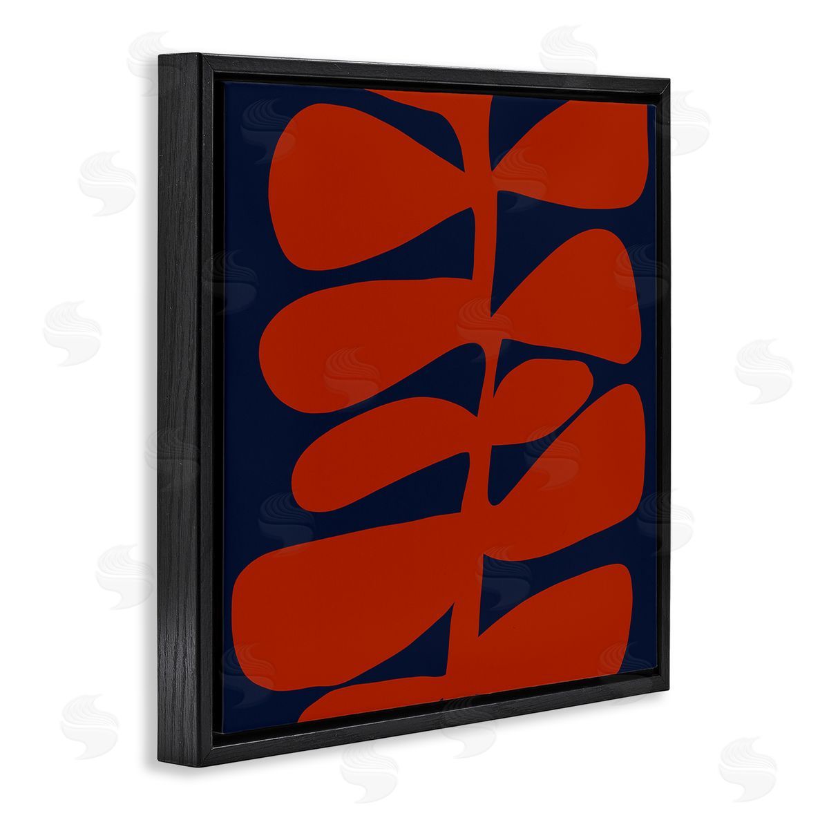 Deborah Velasquez Contemporary Plant Leaf Close Up Botanical Cutout Silhouette Black Floating Frame Canvas Wall Art Print