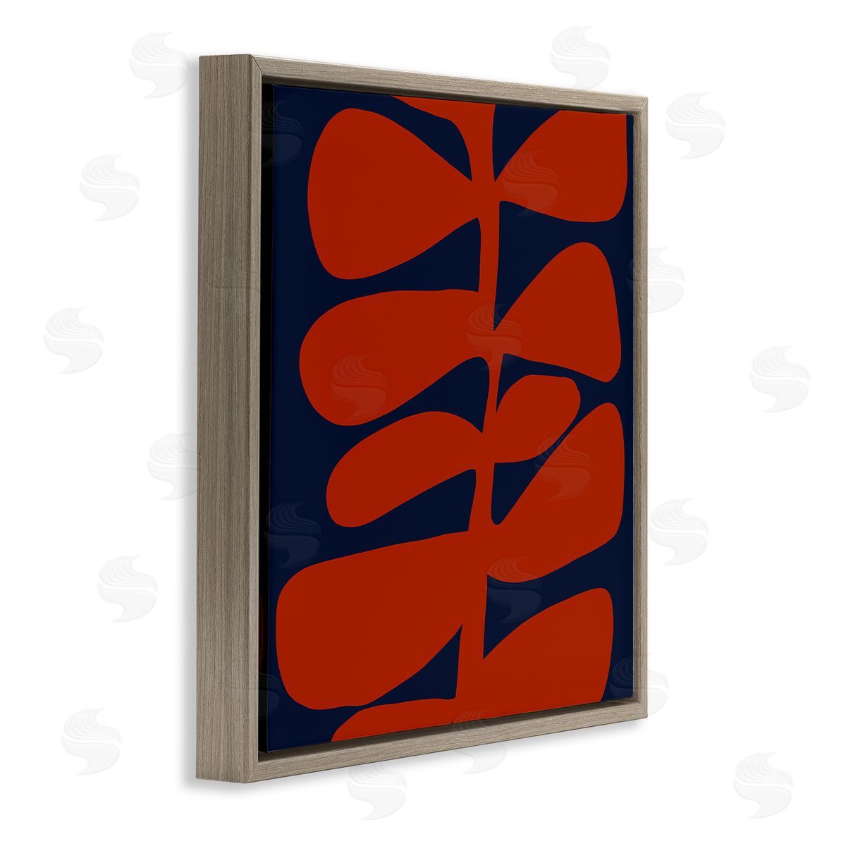 Deborah Velasquez Contemporary Plant Leaf Close Up Botanical Cutout Silhouette Brown Floating Frame Canvas Wall Art Print