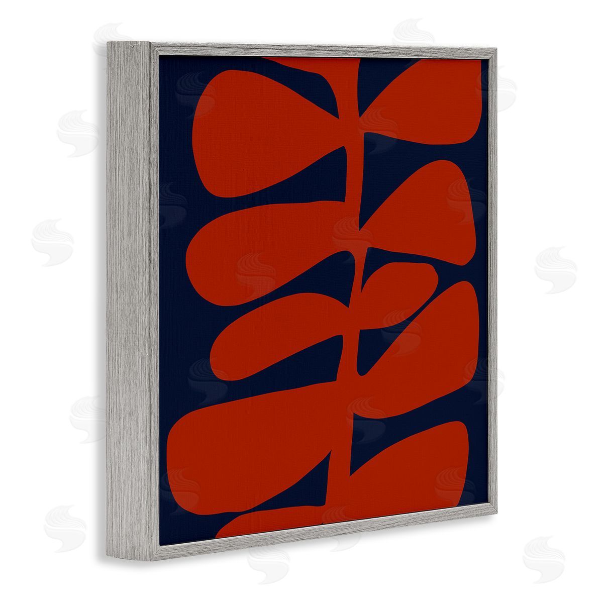 Deborah Velasquez Contemporary Plant Leaf Close Up Botanical Cutout Silhouette Gray Framed Glicee Wall Art Print