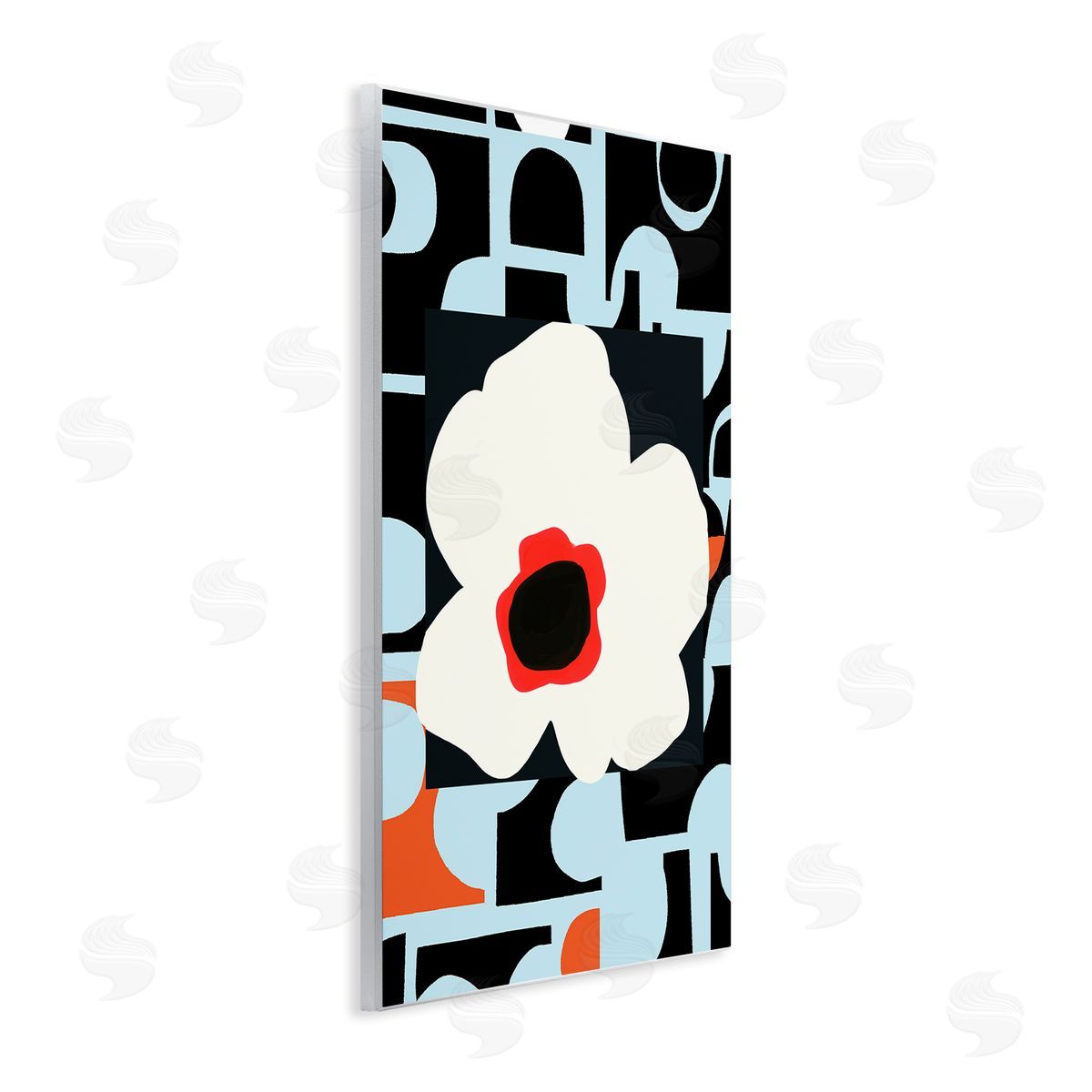 Deborah Velasquez Retro Floral Shapes Abstract Geometric Petals Silhouette Wall Plaque Art Print
