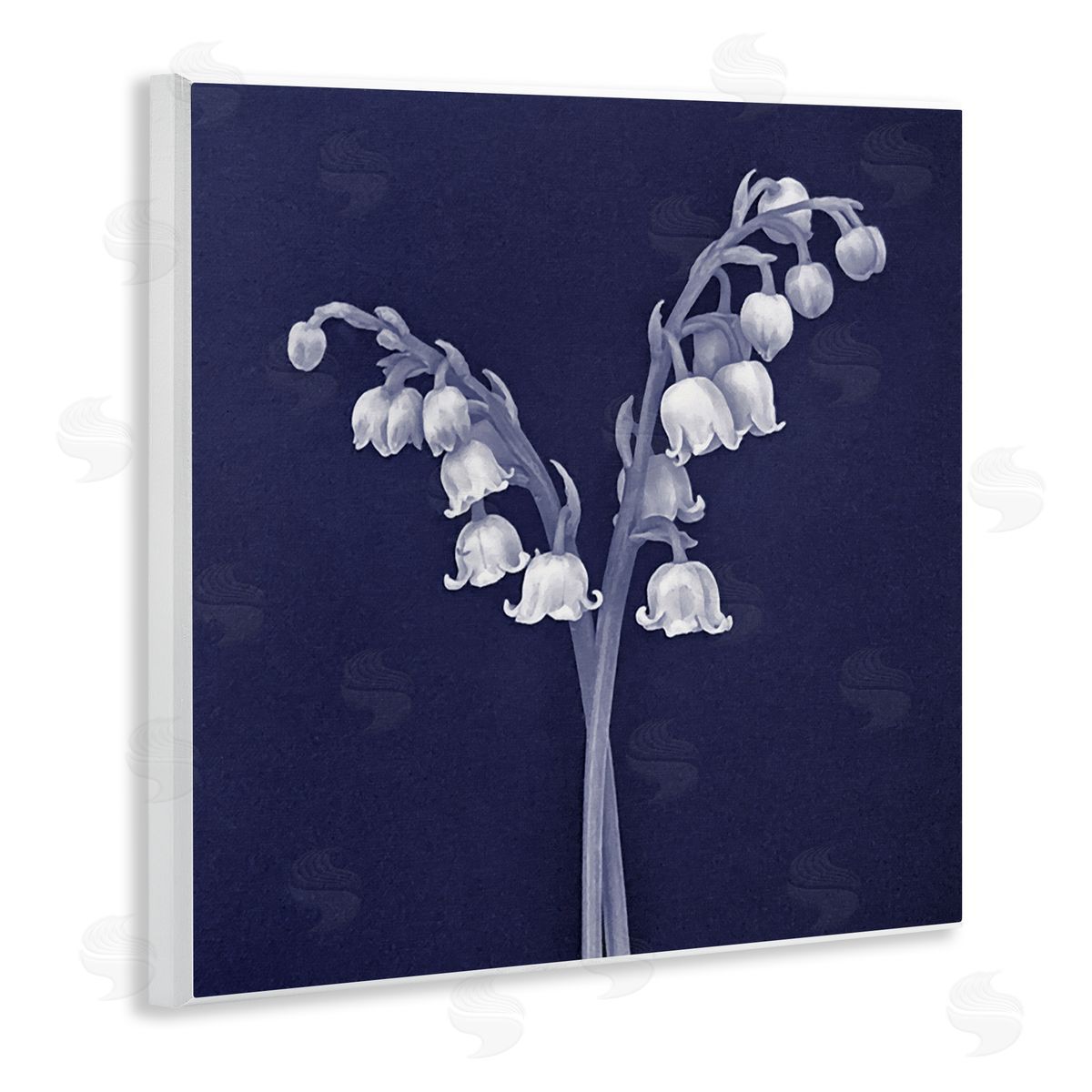 Graffitee Studios Lily of Valley White Drooping Blooms Illustration Wooden Wall Plaque Art Print