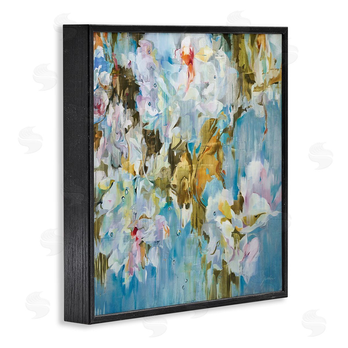 Liz Jardine Abstract Flower Blossoms Branches Nature White Petals  Black Framed Glicee Wall Art Print