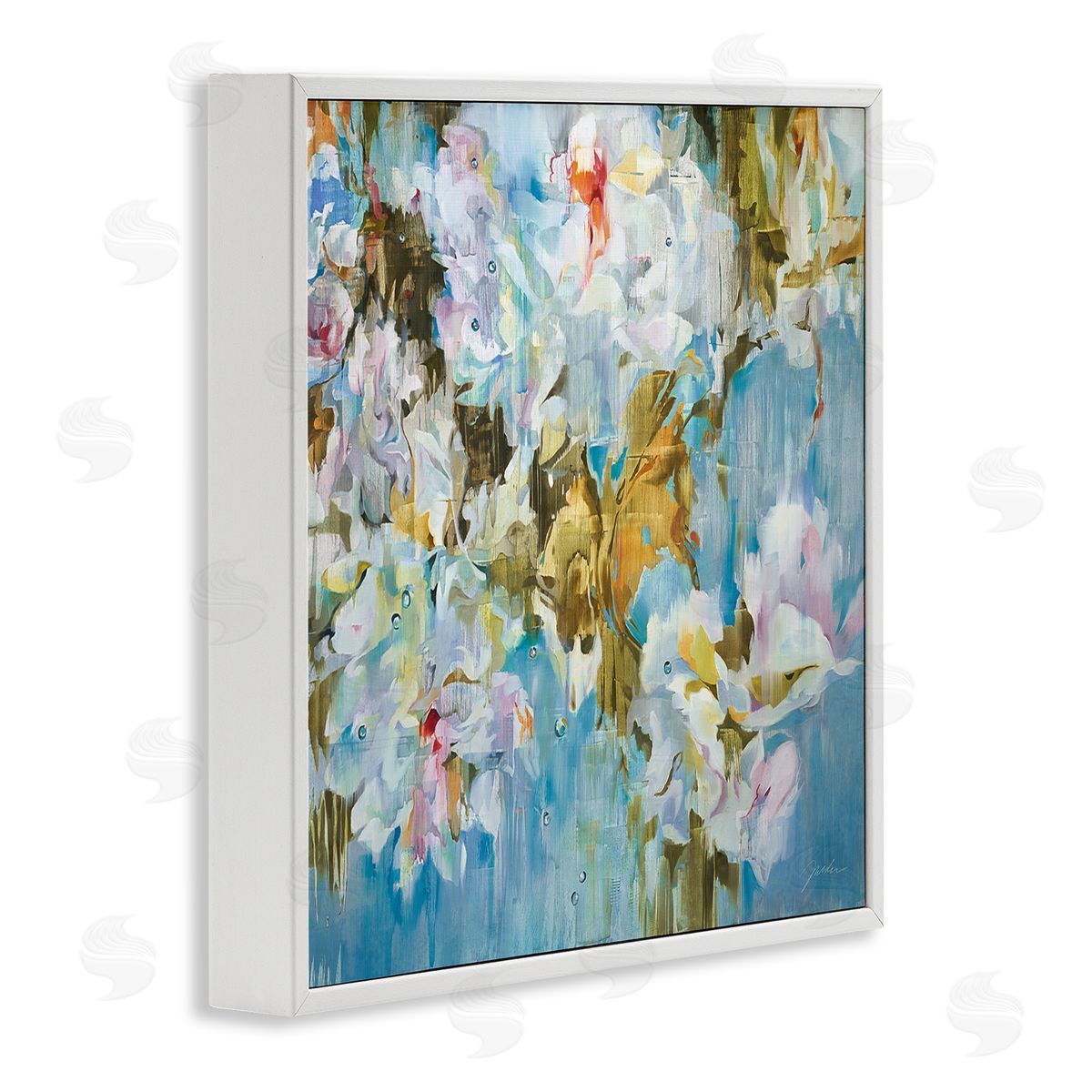 Liz Jardine Abstract Flower Blossoms Branches Nature White Petals  White Framed Glicee Wall Art Print