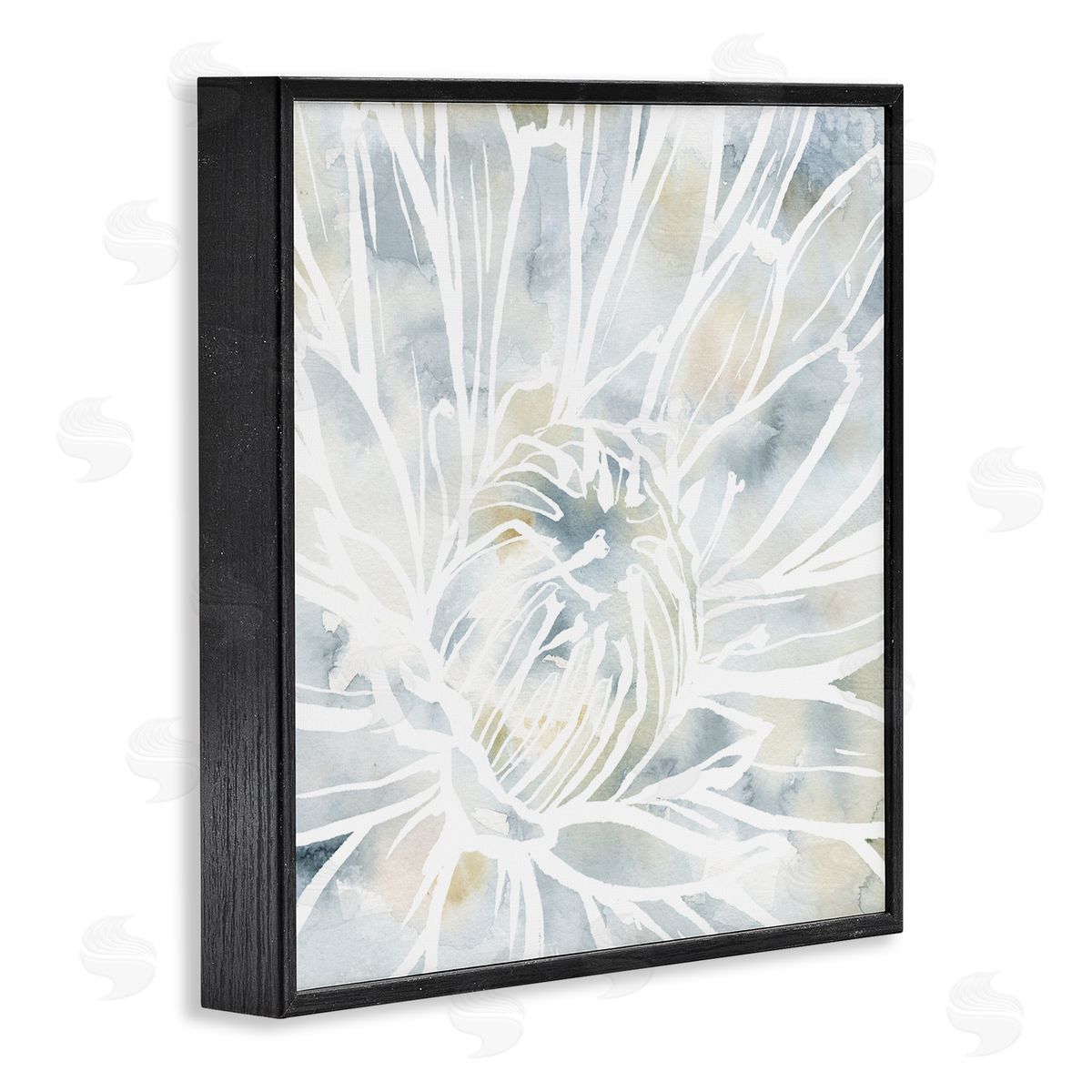 Jackie Decker Flower Petals Stamen Close Up White Outline Black Framed Glicee Wall Art Print