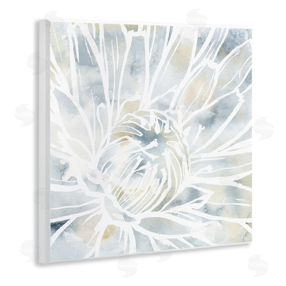 Jackie Decker Flower Petals Stamen Close Up White Outline Wooden Wall Plaque Art Print