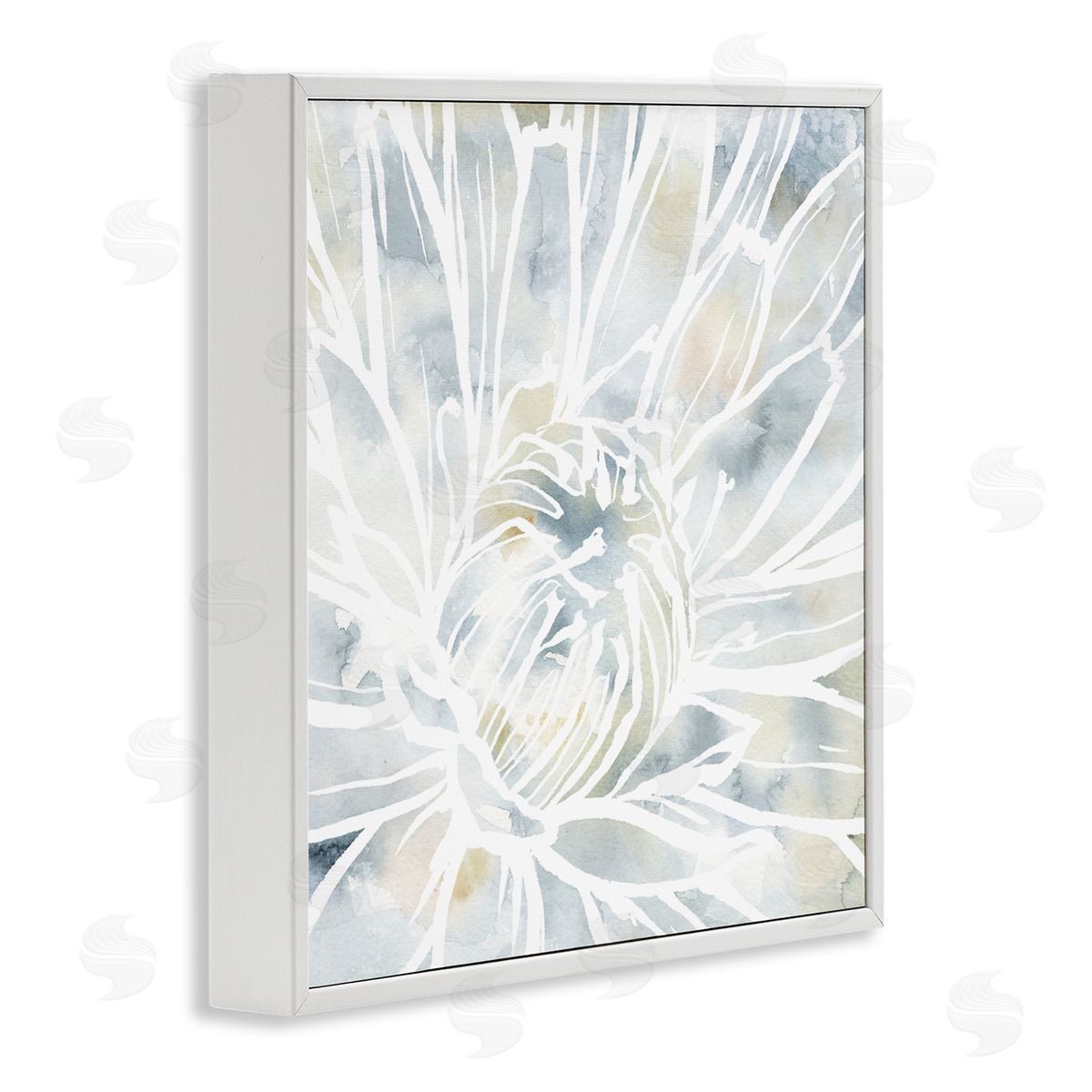 Jackie Decker Flower Petals Stamen Close Up White Outline White Framed Glicee Wall Art Print