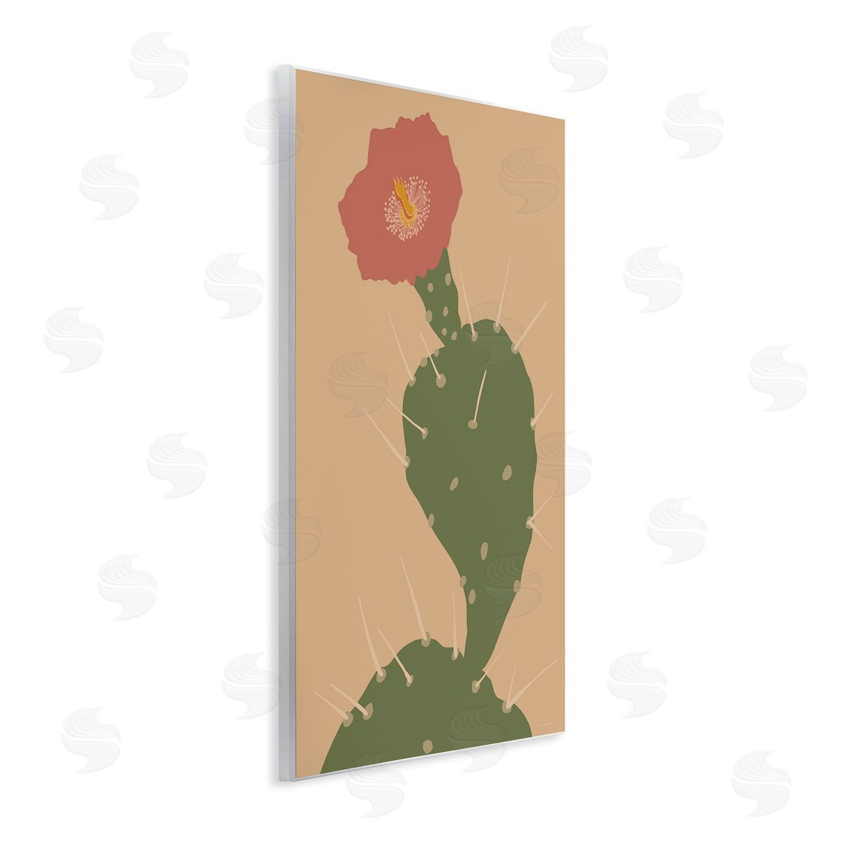 Kamdon Kreations Prickly Boho Cactus Flower Modern Pictorial Plant Wall Plaque Art Print