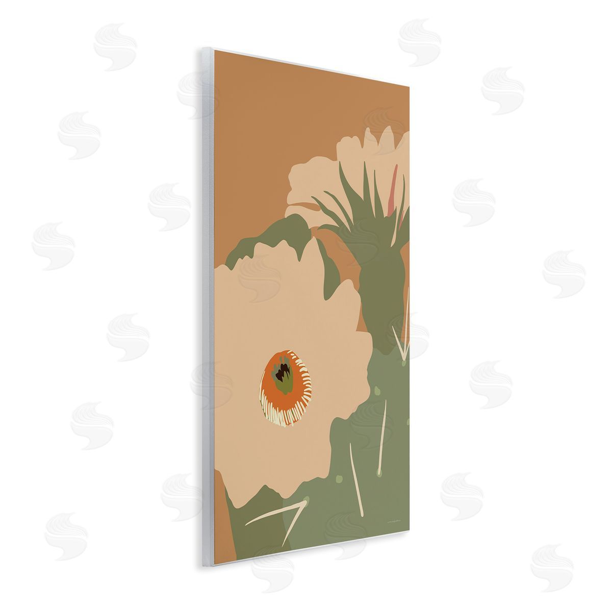 Kamdon Kreations Modern Cactus Flower Blossom Arid Vegetation Plants  Wall Plaque Art Print