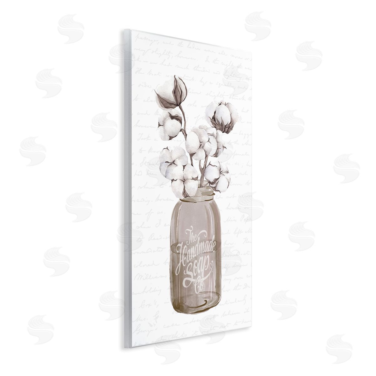 Lettered and Lined Sepia Tones Botanical Arrangement Patterned Script Text Wall Plaque Art Print
