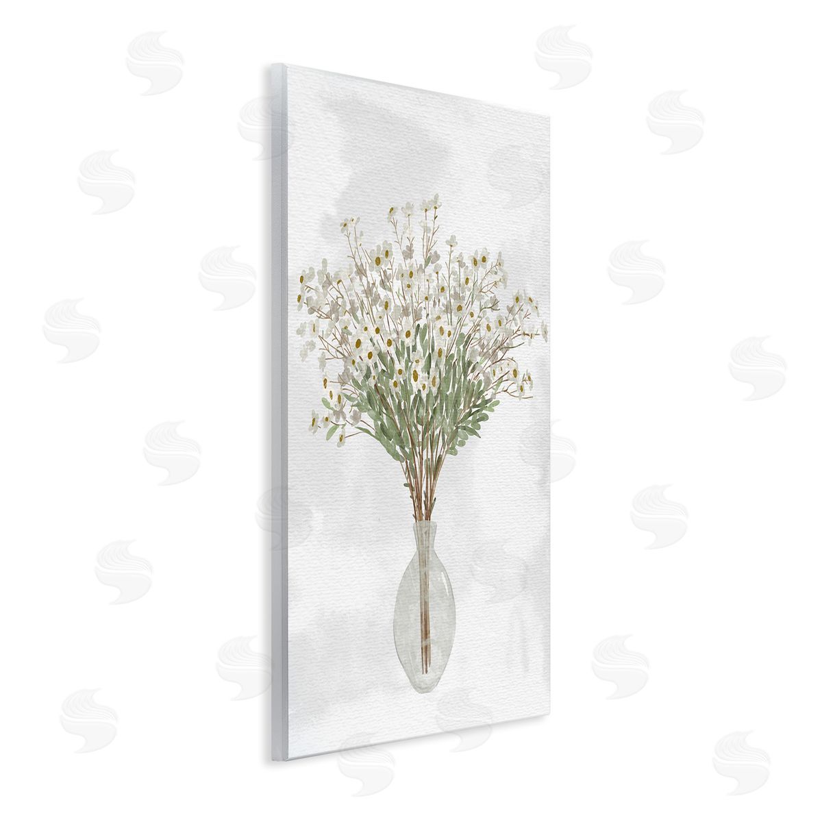 Ziwei Li White Daisy Wildflowers Arrangement Delicate Glass Vase Wall Plaque Art Print