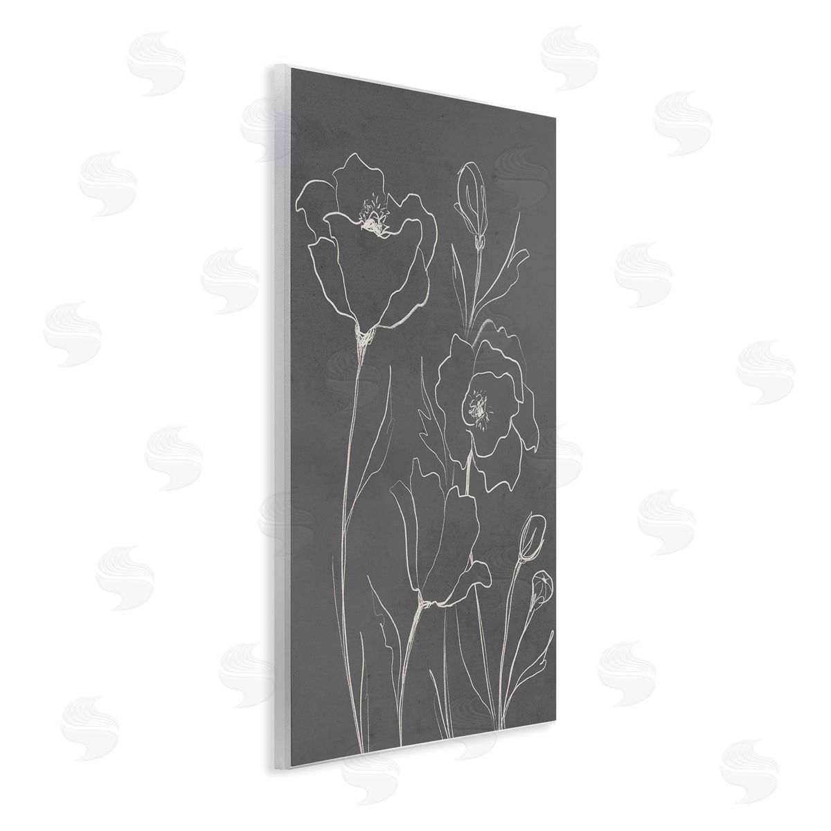 Elizabeth Medley Blossoming Flower Petals Botanical Line Doodle Drawing  Wall Plaque Art Print