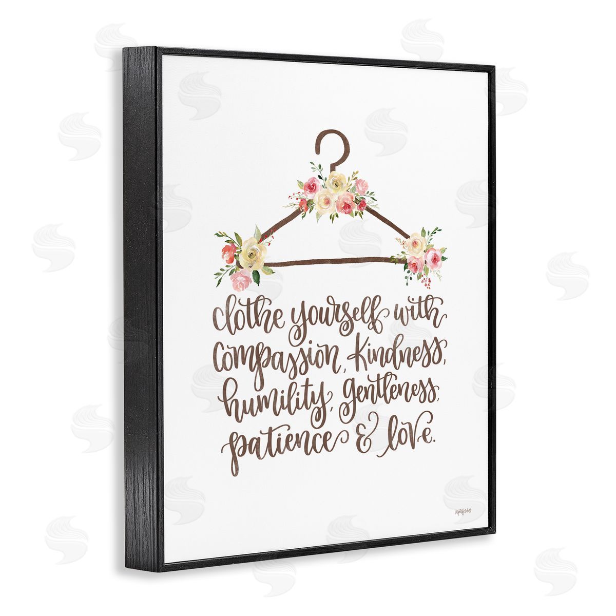 Imperfect Dust Clothe Yourself Motivational Fashion Quote Floral Calligraphy  Black Framed Giclee Wall Art Print