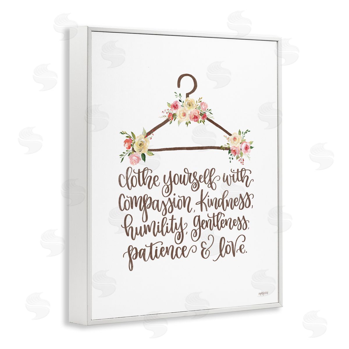 Imperfect Dust Clothe Yourself Motivational Fashion Quote Floral Calligraphy  White Framed Giclee Wall Art Print