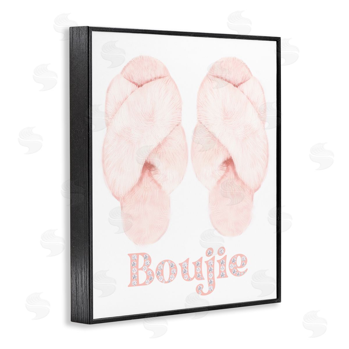 Ziwei Li Chic Luxury Slippers Glam Boujie Fashion Text  Black Framed Giclee Wall Art Print