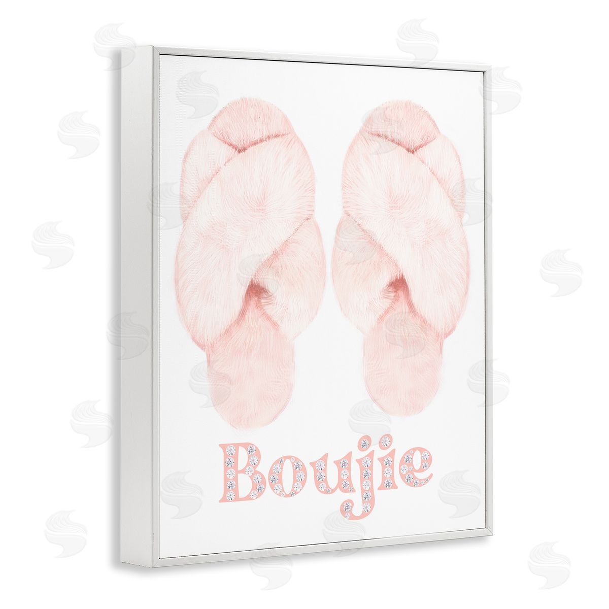 Ziwei Li Chic Luxury Slippers Glam Boujie Fashion Text  White Framed Giclee Wall Art Print