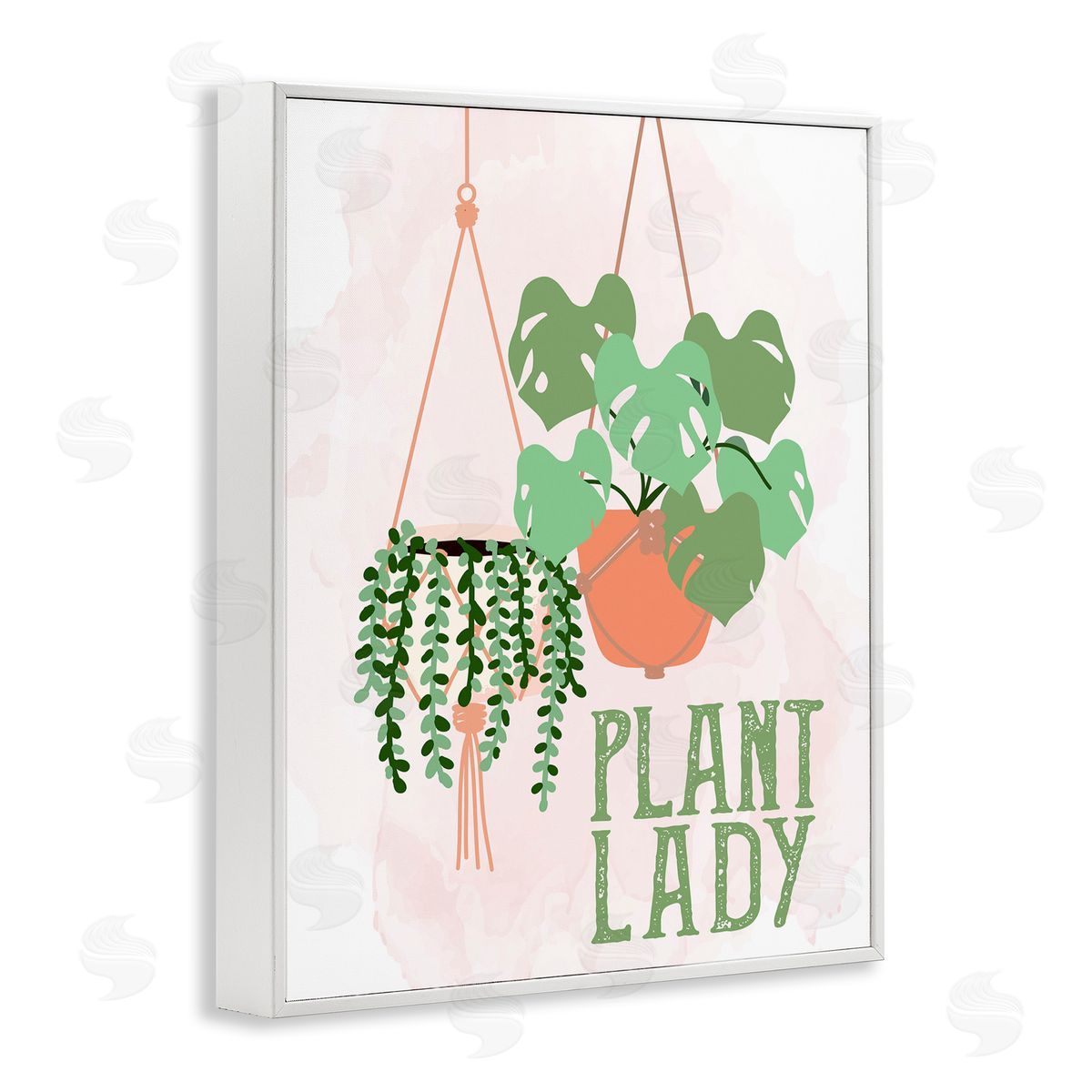 Kim Allen Casual Plant Lady Hanging Green Potted Vegetation  White Framed Giclee Wall Art Print