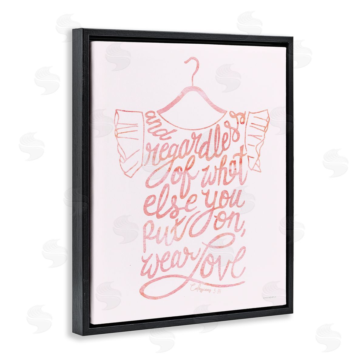 Kamdon Kreations Wear Love Fashion Calligraphy Religious Inspirational Quote  Black Floating Frame Canvas Wall Art Print