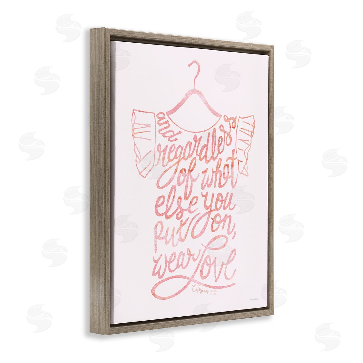 Kamdon Kreations Wear Love Fashion Calligraphy Religious Inspirational Quote  Brown Floating Frame Canvas Wall Art Print