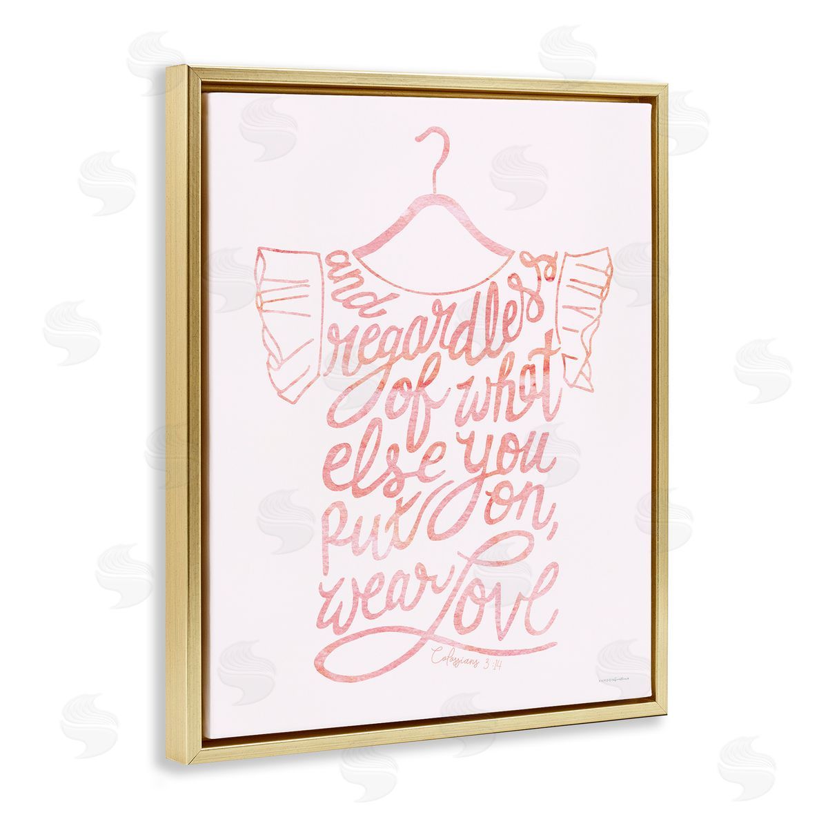 Kamdon Kreations Wear Love Fashion Calligraphy Religious Inspirational Quote  Gold Floating Frame Canvas Wall Art Print