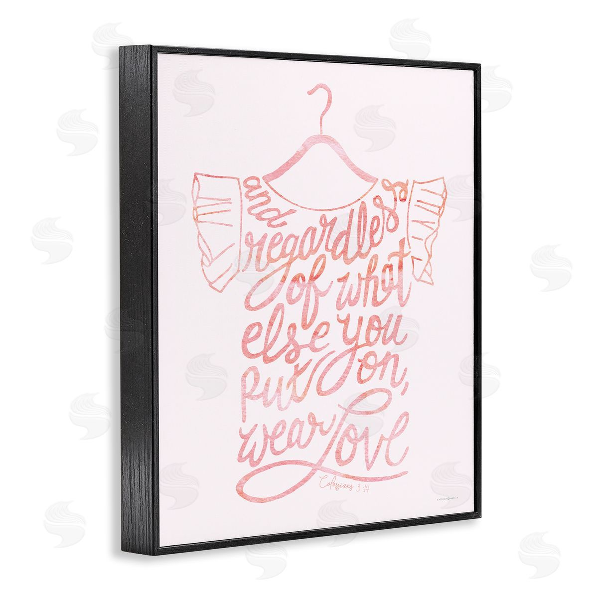 Kamdon Kreations Wear Love Fashion Calligraphy Religious Inspirational Quote  Black Framed Giclee Wall Art Print