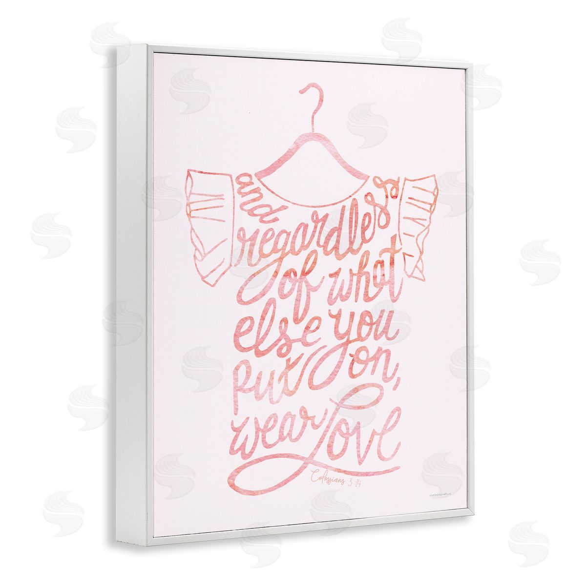 Kamdon Kreations Wear Love Fashion Calligraphy Religious Inspirational Quote  White Framed Giclee Wall Art Print