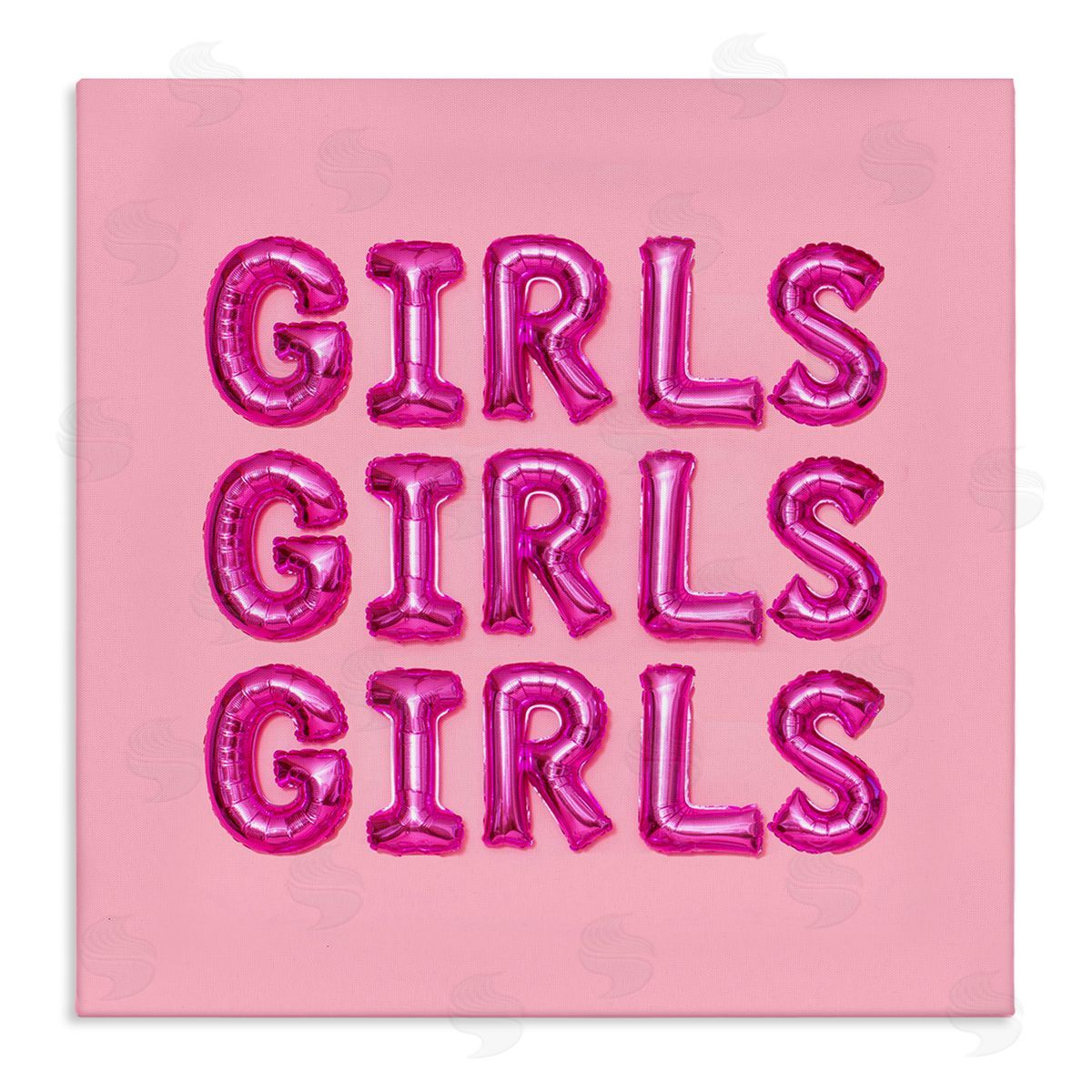LISH Creative Pink Girls Balloon Letters Bold Stylish Typography  Stretched Canvas Wall Art Print