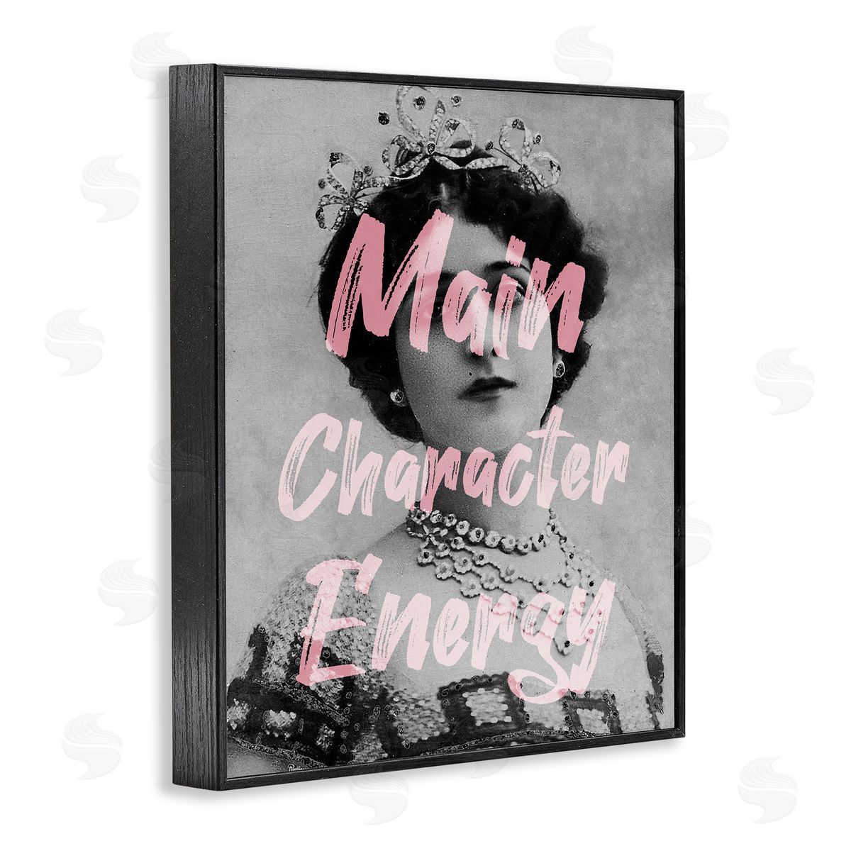 Stupell Studio Main Character Energy Trendy Pink Vintage Photography  Black Framed Giclee Wall Art Print