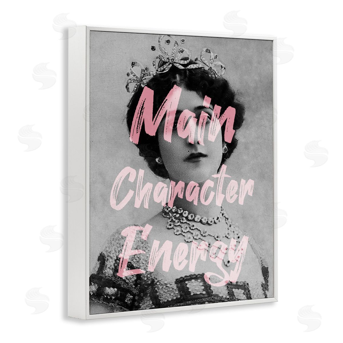 Stupell Studio Main Character Energy Trendy Pink Vintage Photography  White Framed Giclee Wall Art Print