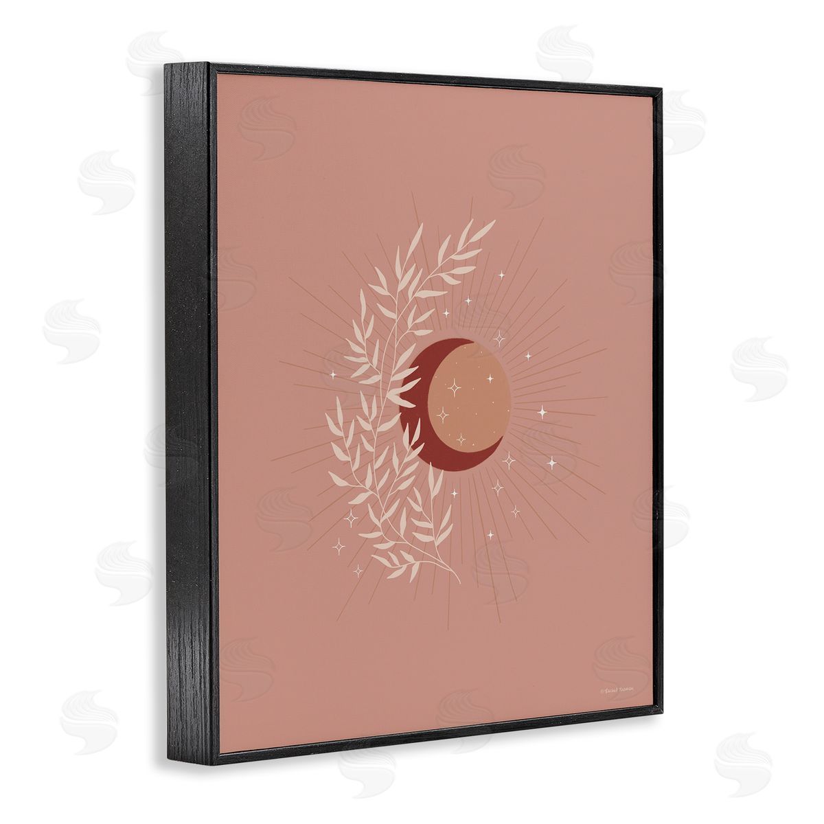 Rachel Nieman Boho Herb Botanicals Astral Starry Sun & Moon Black Framed Giclee Wall Art Print