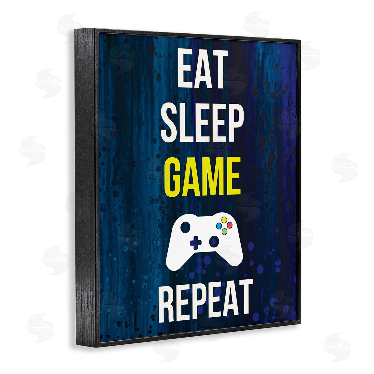 Annie Warren Eat Sleep Game Repeat Controller  Black Framed Giclee Wall Art Print