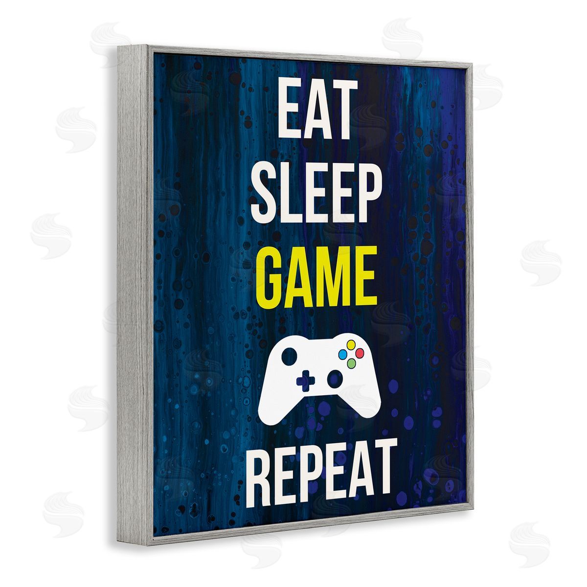 Annie Warren Eat Sleep Game Repeat Controller  Gray Framed Giclee Wall Art Print