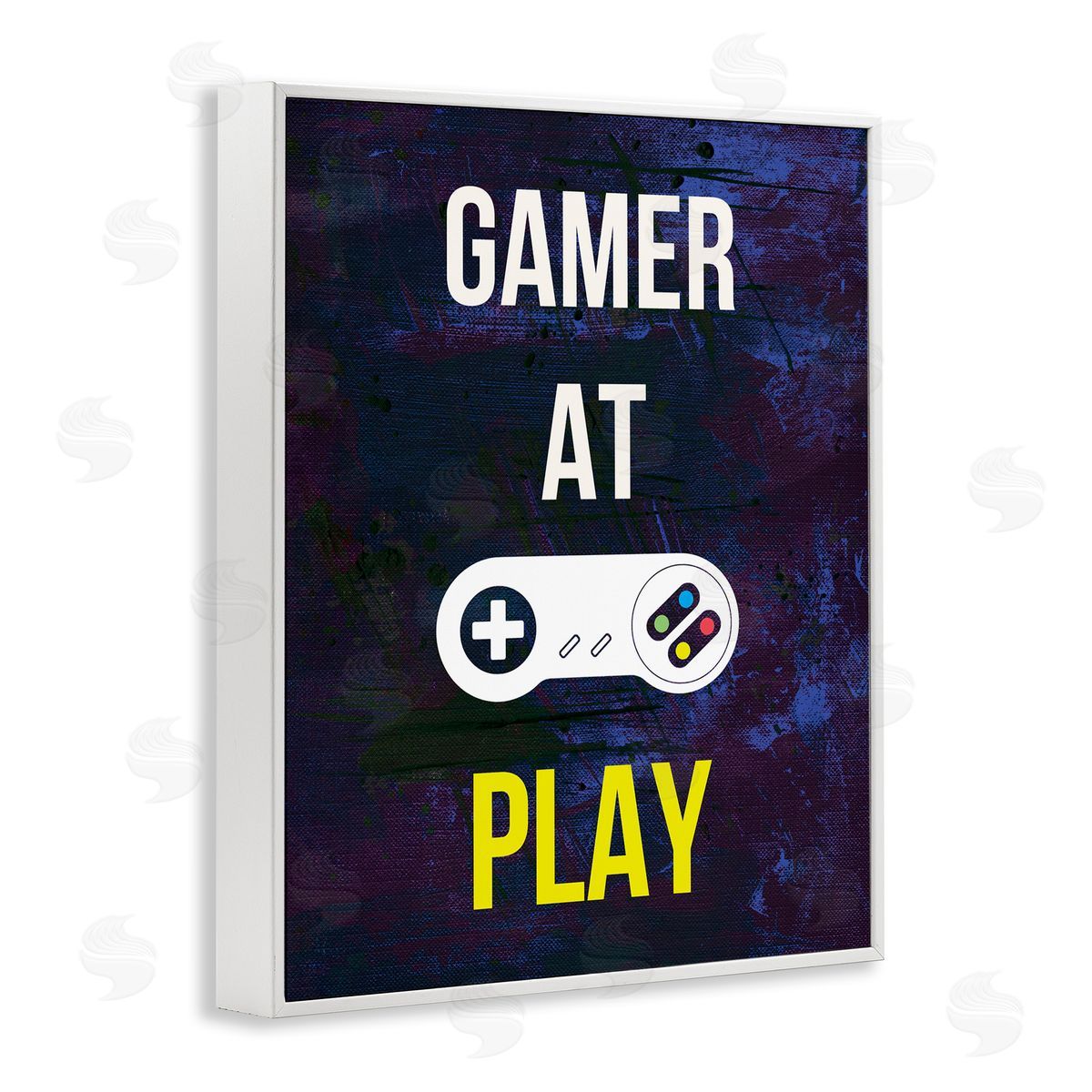 Annie Warren Gamer At Play Vivid Controller  White Framed Giclee Wall Art Print