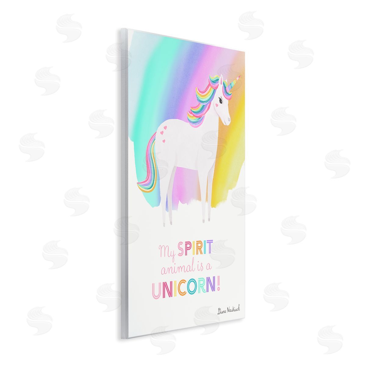 Diane Neukirch Unicorn Spirit Animal Vivid Fantasy Rainbow Pony Wall Plaque Art Print
