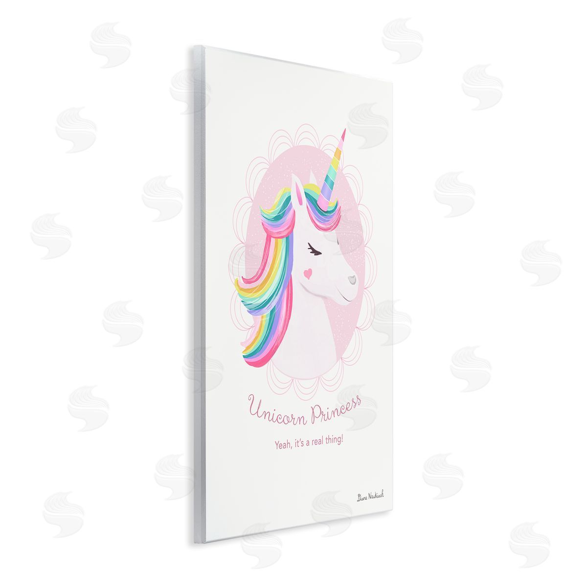 Diane Neukirch Unicorn Princess Endearing Unicorn Portrait Fantasy Rainbow Wall Plaque Art Print