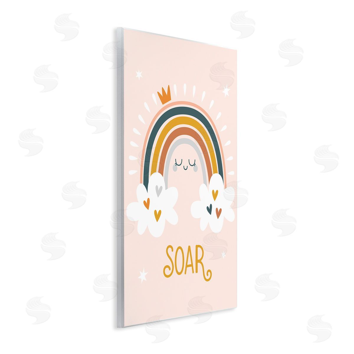 Ilis Avilés Casual Soar Calligraphy Smiling Rainbow Hearts Stars Wall Plaque Art Print