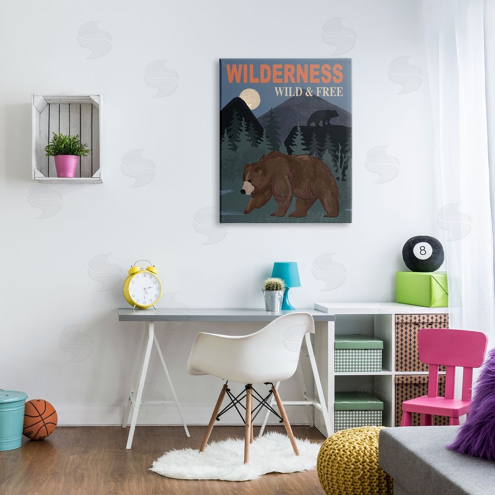 Lisa Perry Whitebutton Wild & Free Adventure Scene Mountain Forest Wildlife Canvas Wall Art Print in Room