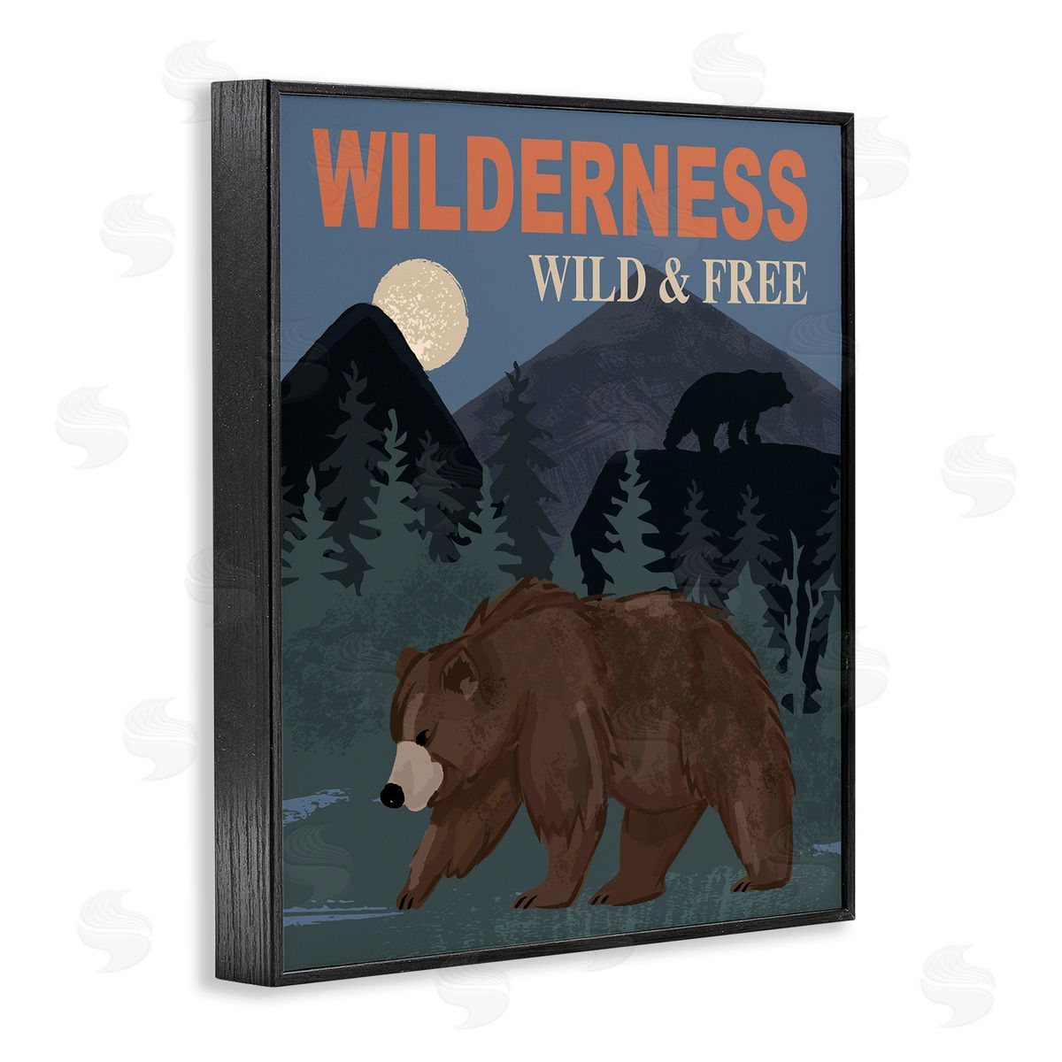 Lisa Perry Whitebutton Wild & Free Adventure Scene Mountain Forest Wildlife Black Framed Giclee Wall Art Print